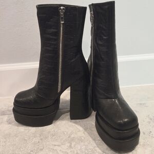 Never Worn Black Platform Boots